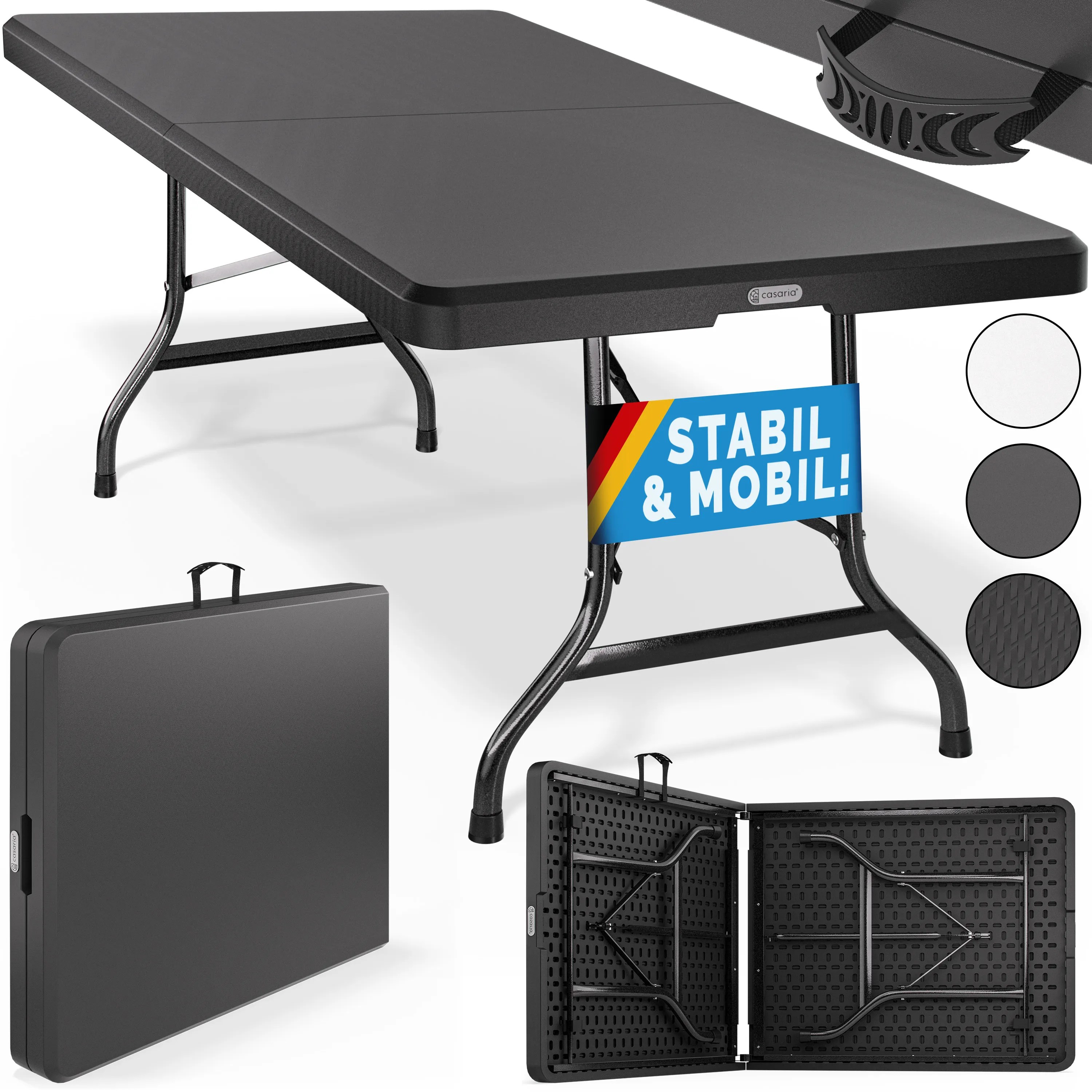 Klapptisch Anthrazit Kunststoff 183x75x73cm Klapptisch Anthrazit Kunststoff 183x75x73cm