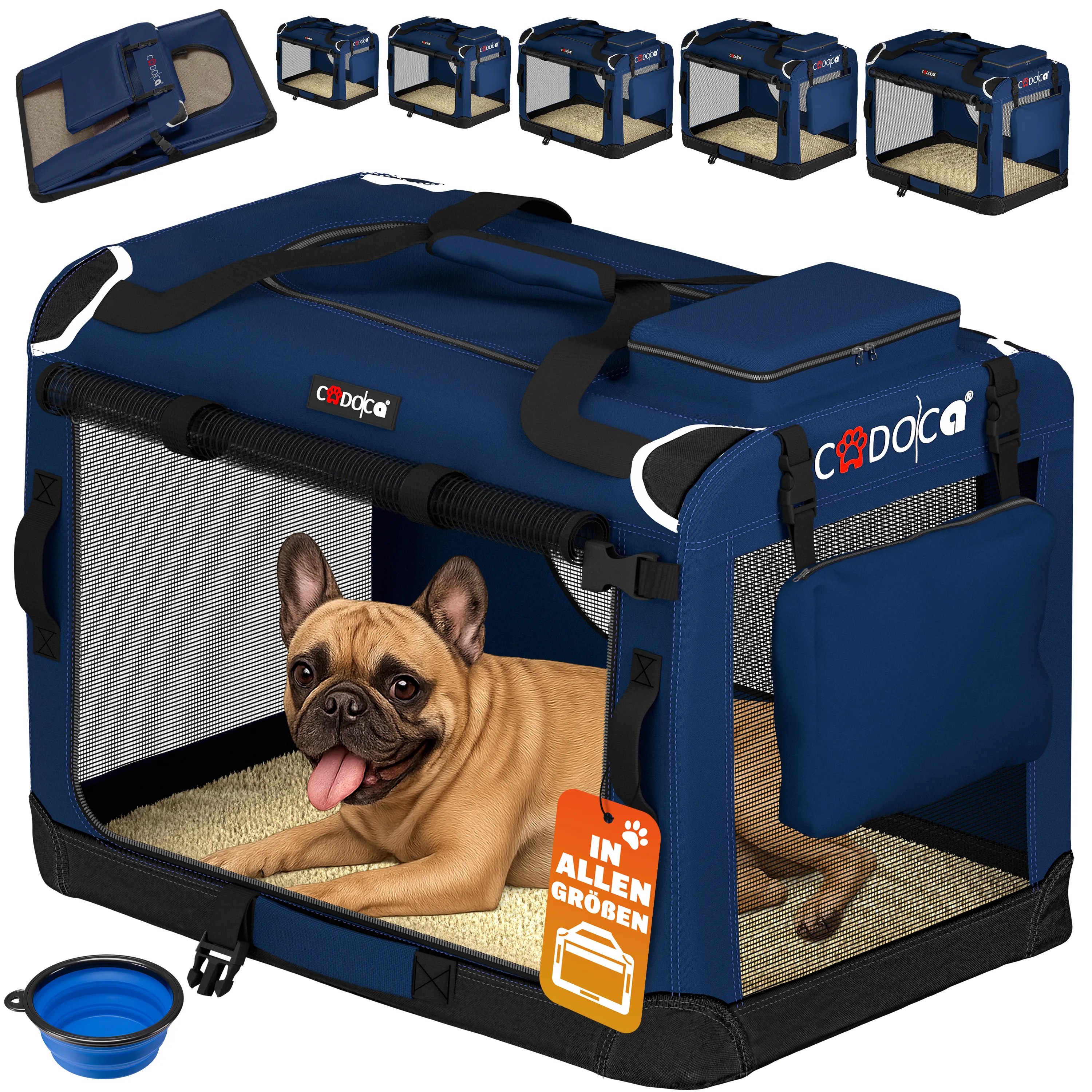 Hundebox faltbar M 60x42x44cm Blau Hundebox faltbar M 60x42x44cm Blau