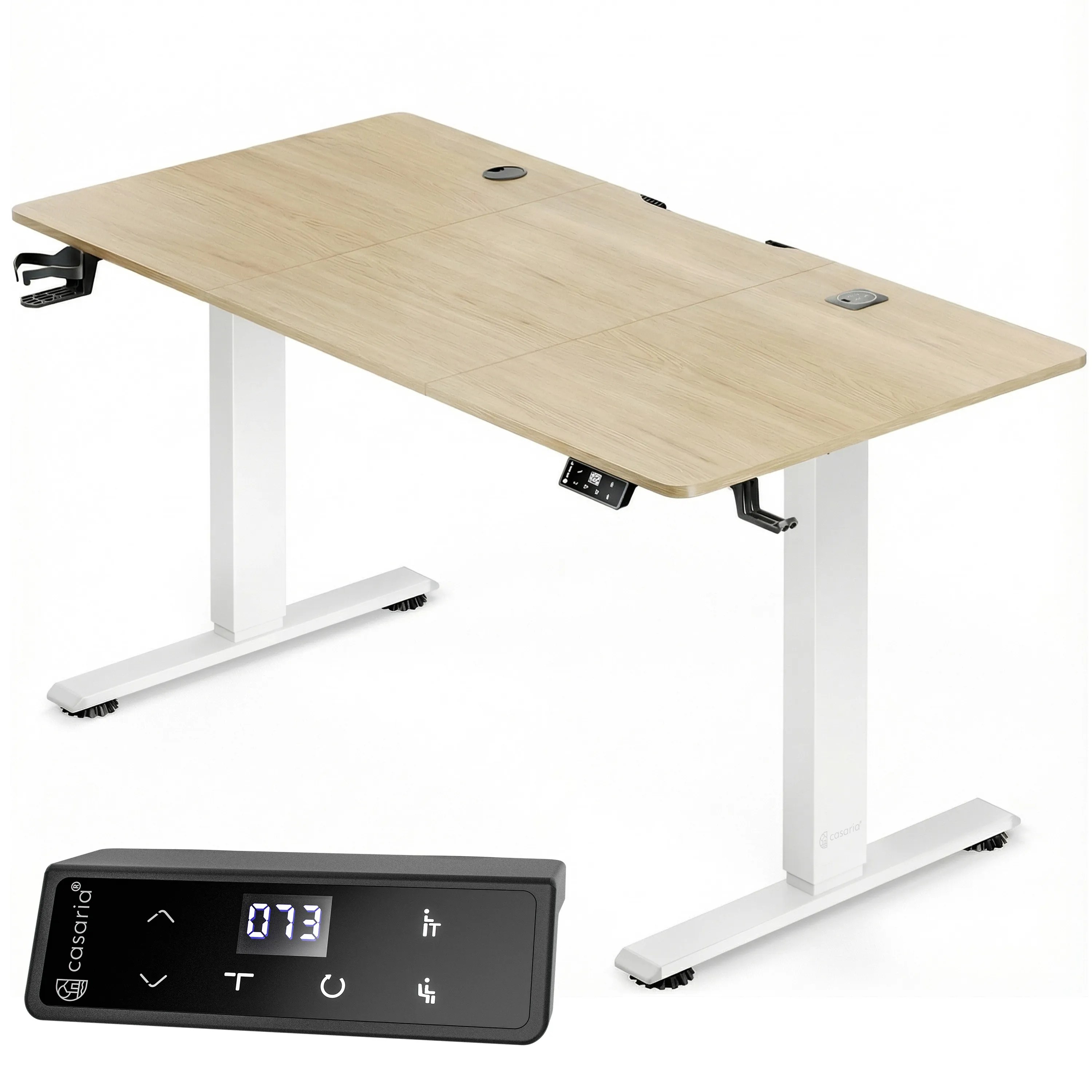 Höhenverstellbarer Schreibtisch Beige 140x60x72-117cm Höhenverstellbarer Schreibtisch Beige 140x60x72-117cm