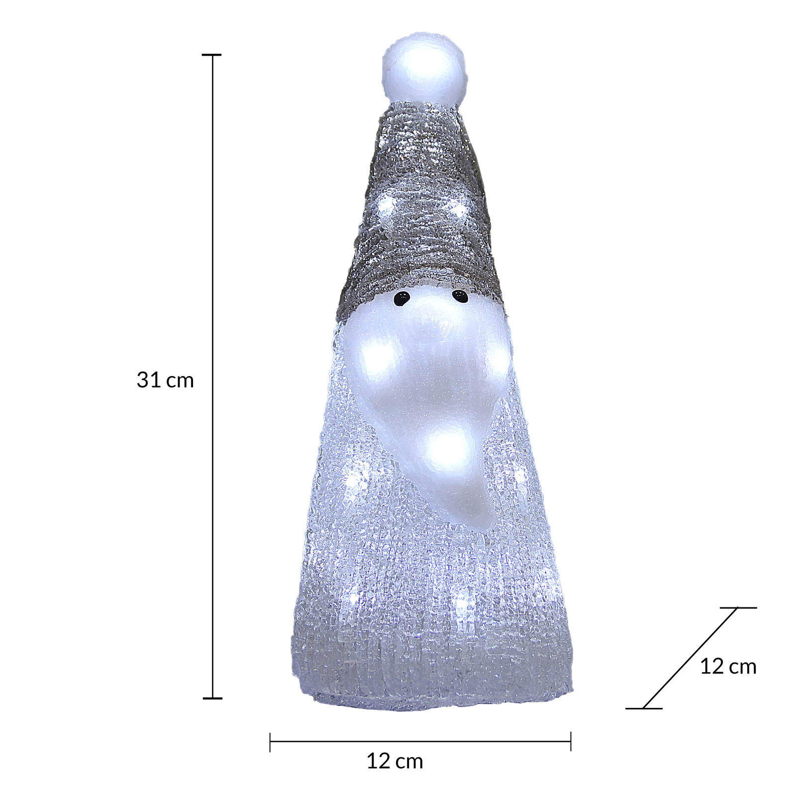 LED Acryl Figur Weihnachten Santa Weiß – Bild 2