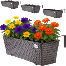 Polyrattan Blumenkasten 4er-Set Braun Polyrattan Blumenkasten 4er-Set Braun