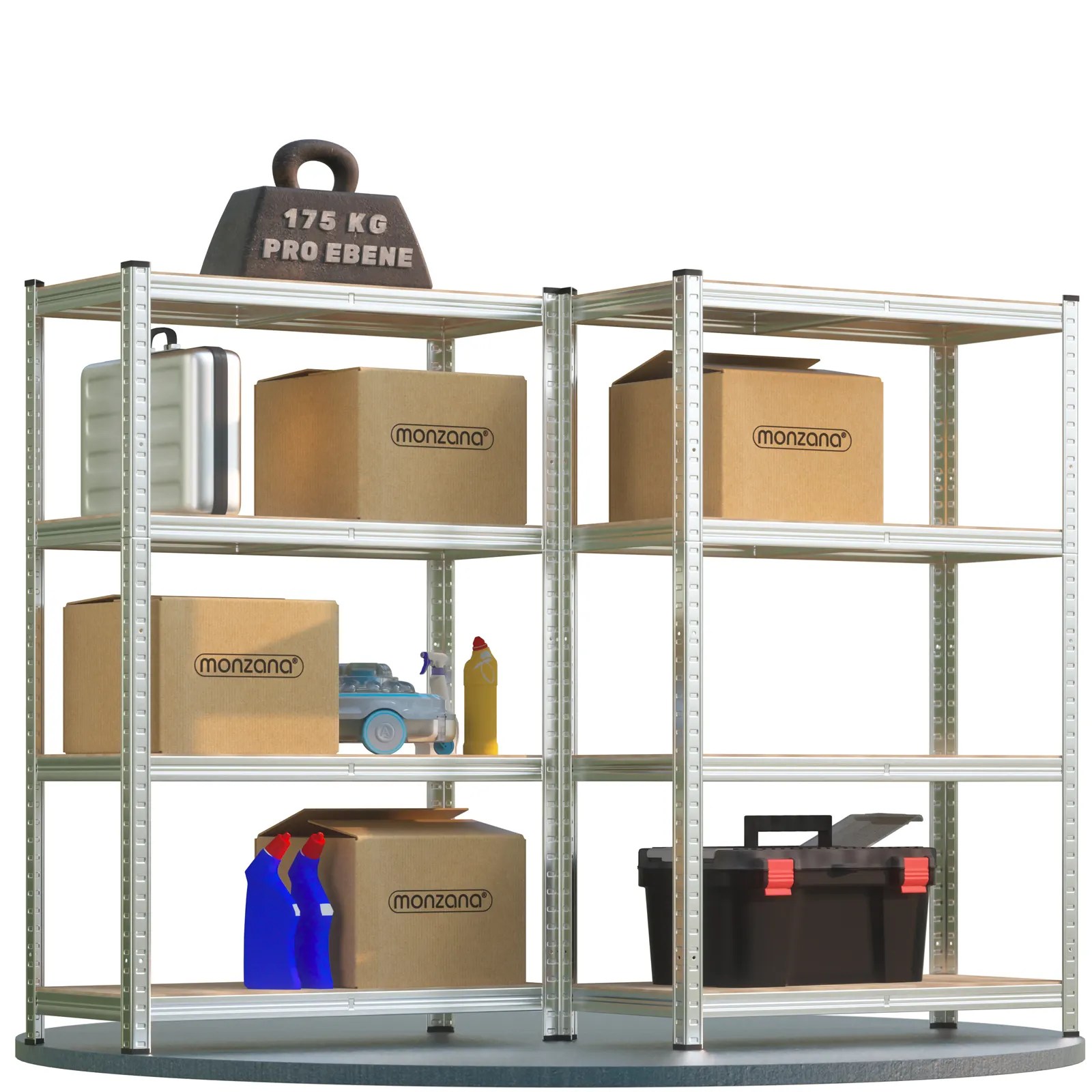 Schwerlastregal 2er-Set 160x90x40cm verzinkt 700kg Schwerlastregal 2er-Set 160x90x40cm verzinkt 700kg