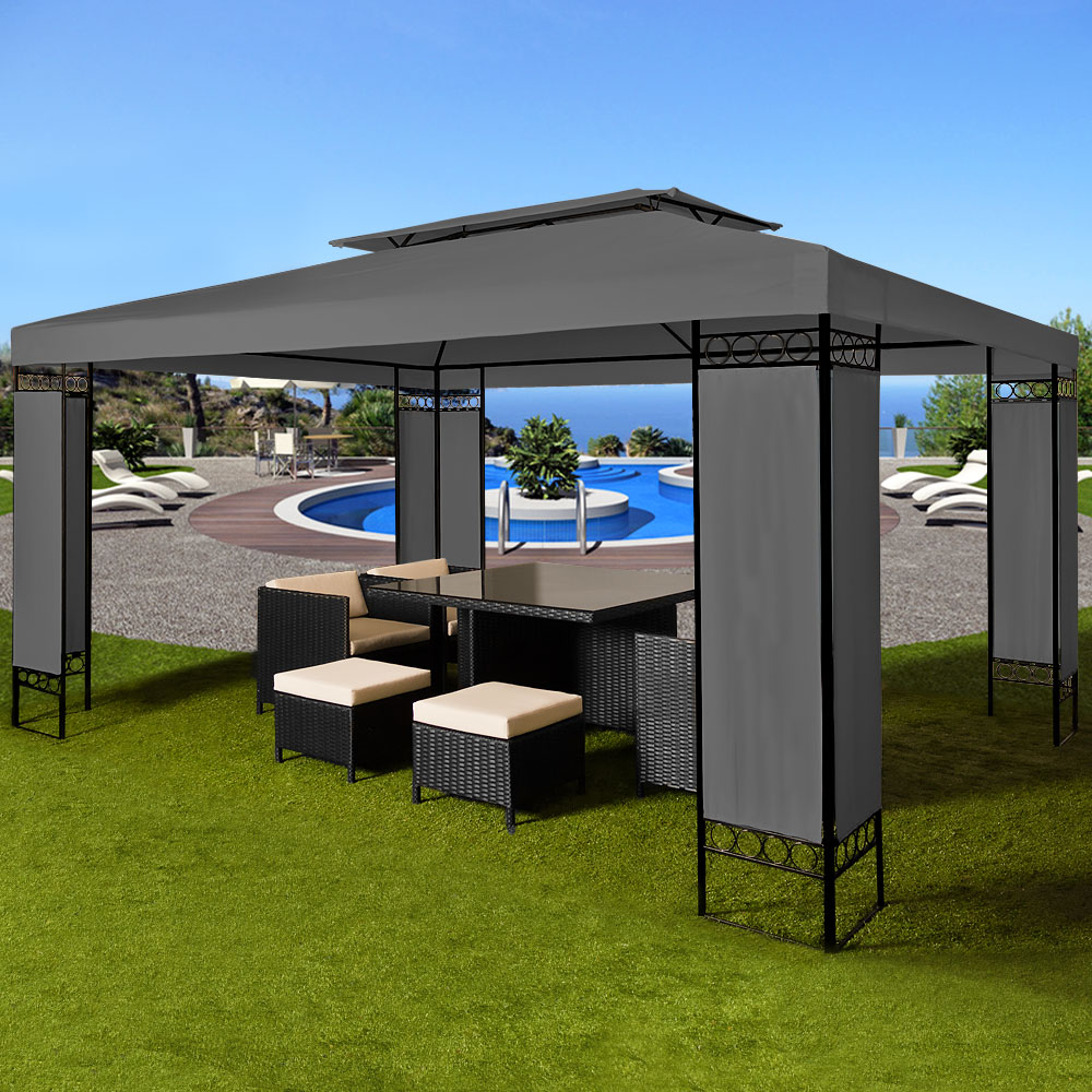 Pavillon Elda Anthrazit XXL 3x4m UV-Schutz 50+ – Bild 2