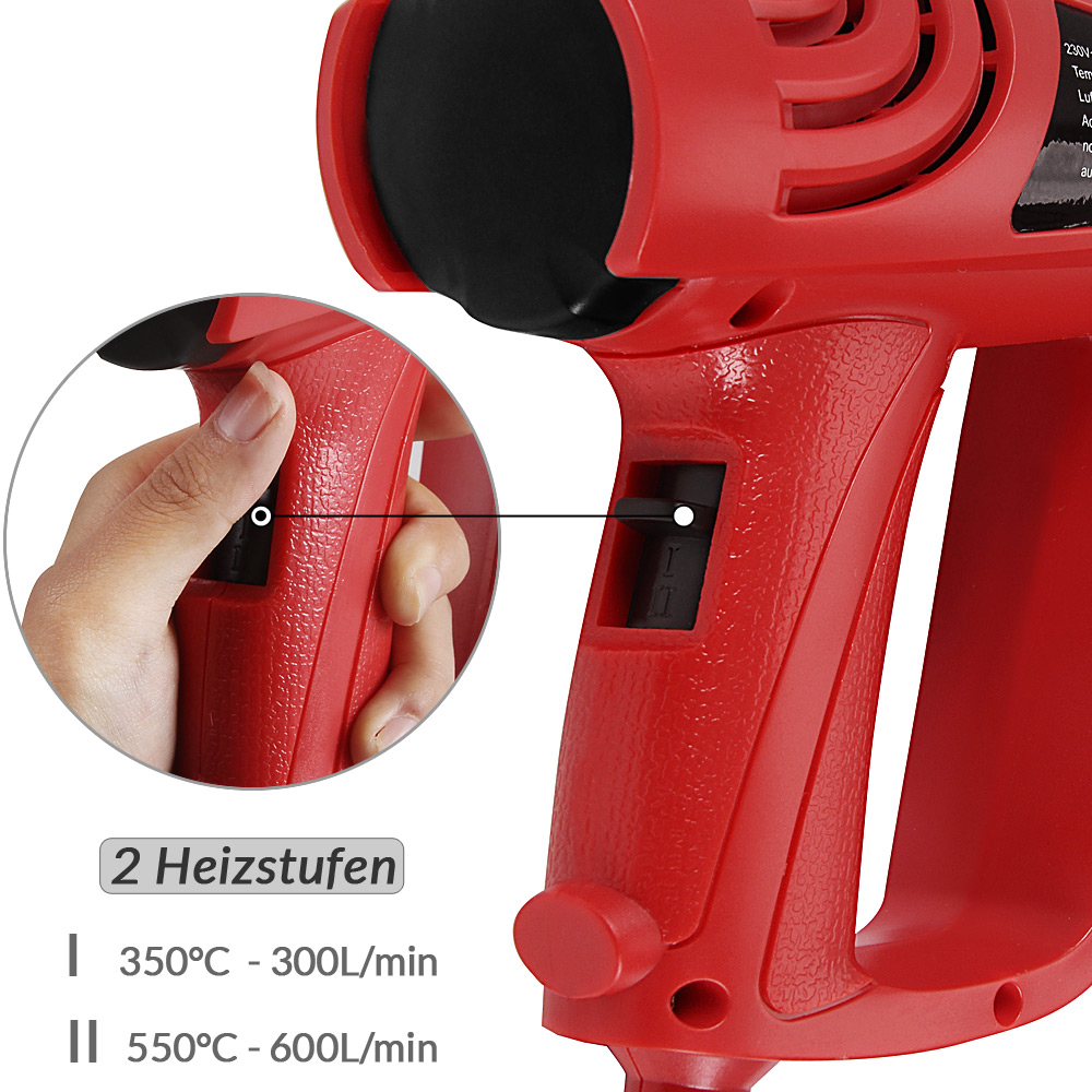 Heißluftpistole 2000 Watt inkl Zubehör und Koffer – Bild 2