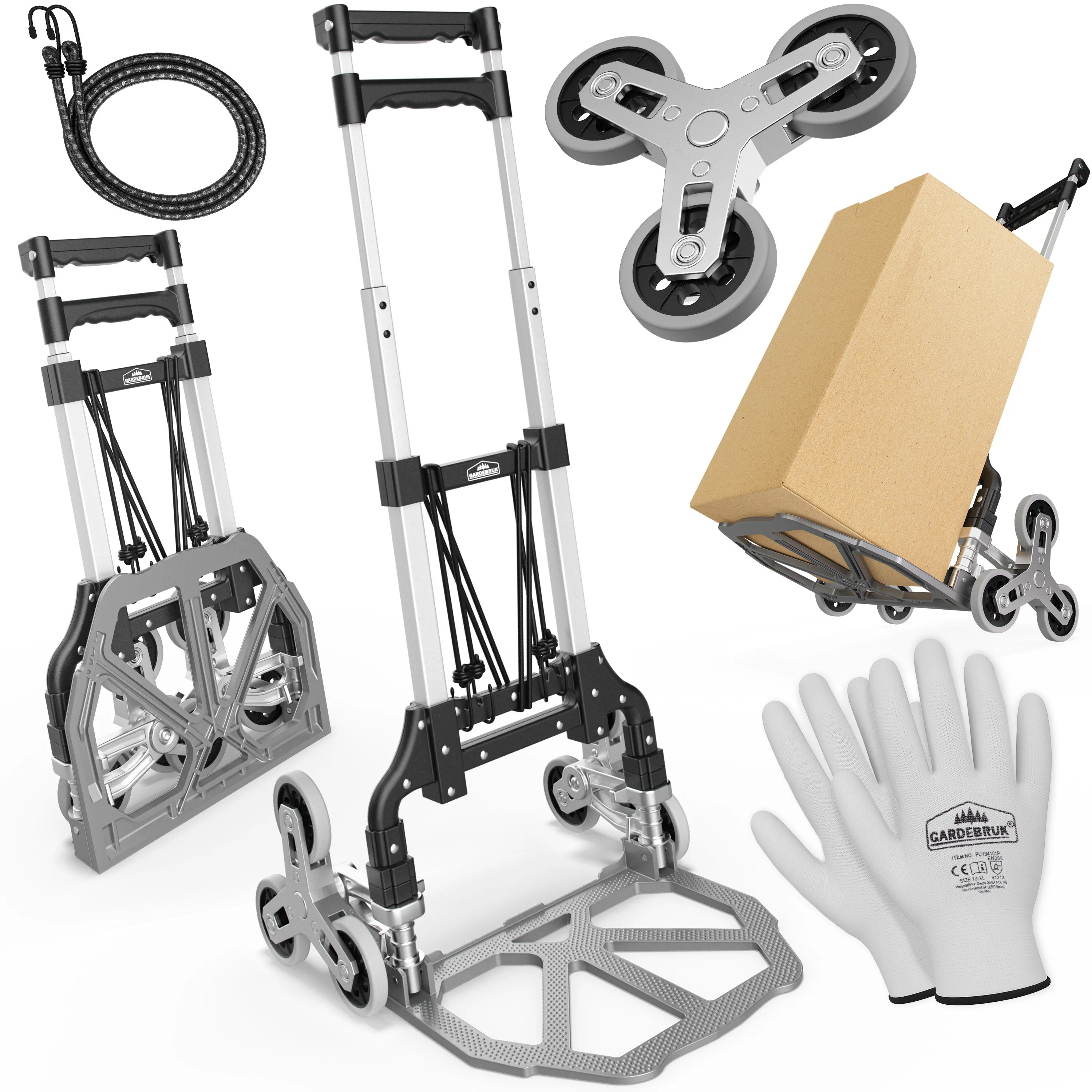 Treppenkarre Silber/Schwarz 80kg höhenverstellbar Treppenkarre Silber/Schwarz 80kg höhenverstellbar