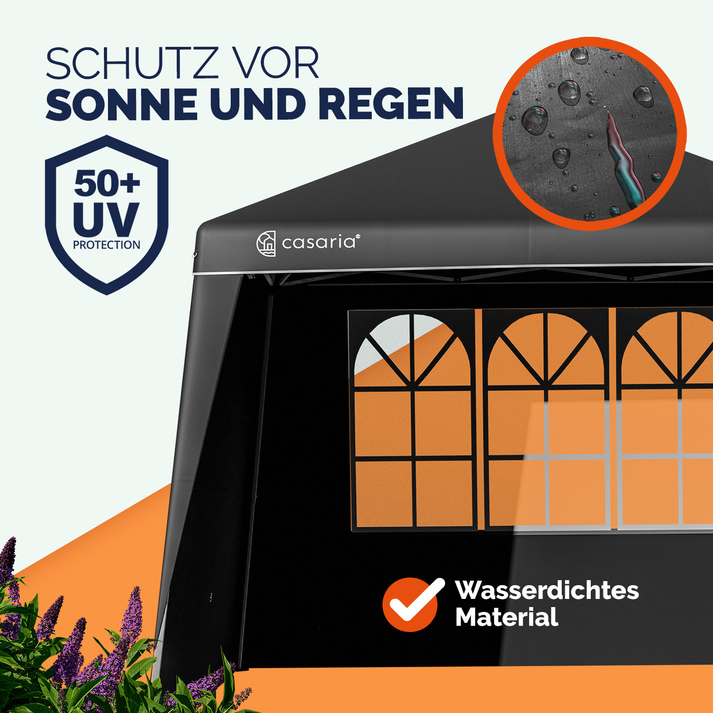 Seitenwand Faltpavillon Capri 2er-Set Schwarz 3x3m – Bild 2