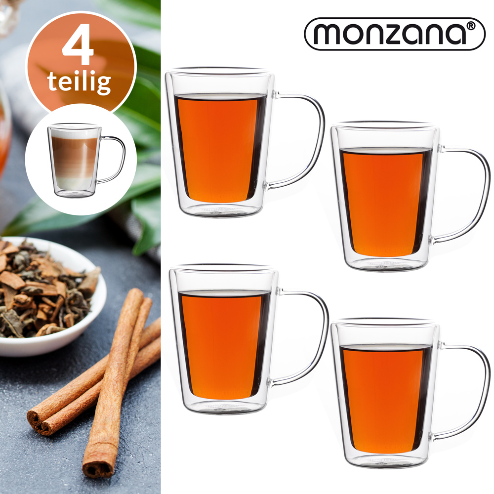 Teegläser 4er-Set je 250ml doppelwandig – Bild 2