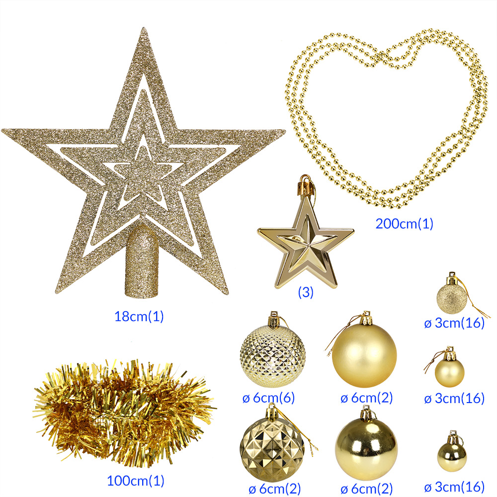 Weihnachtskugeln Gold 66 tlg in matt glänzend & glitzernd – Bild 2
