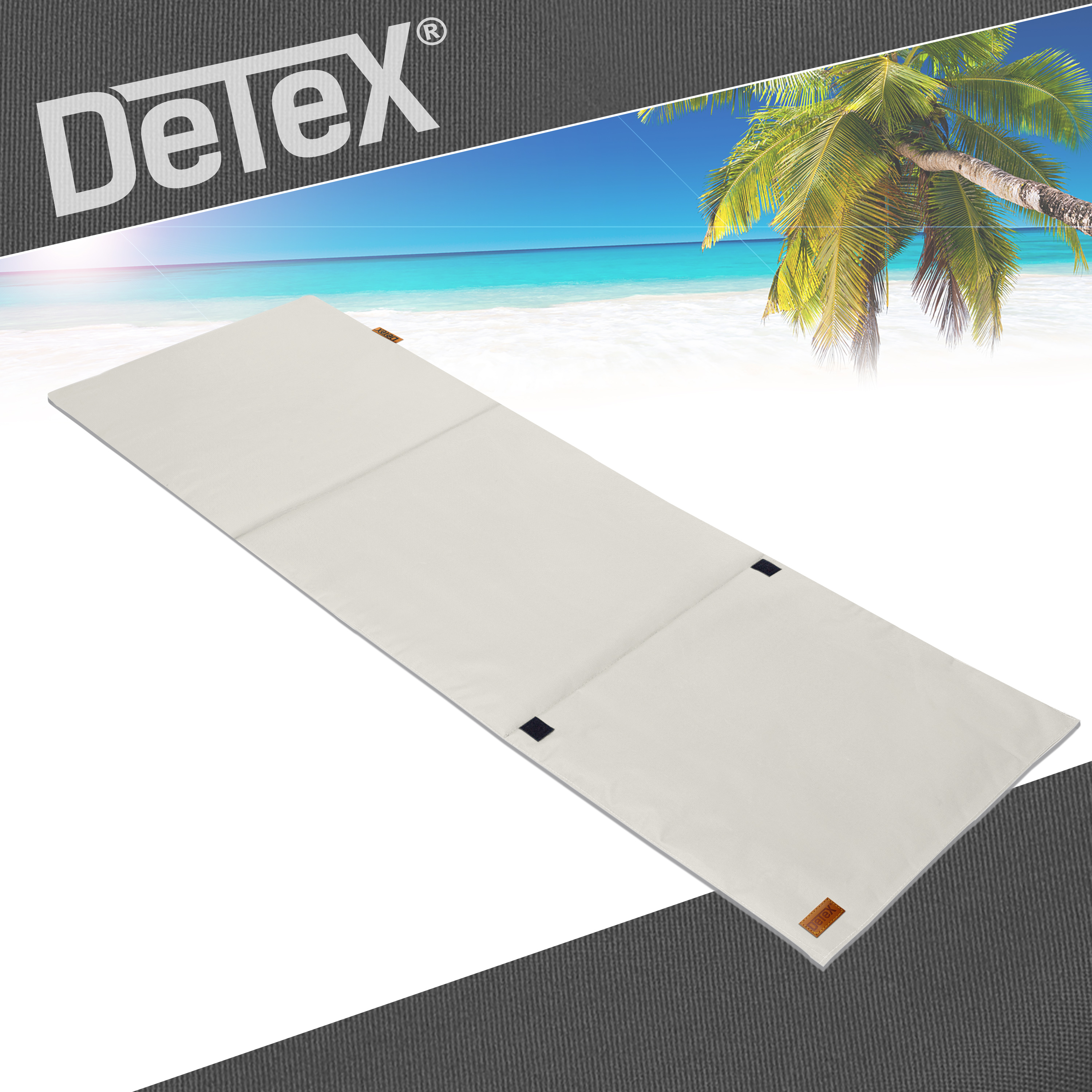 Strandmatte 2er-Set Beige 158x56x46cm gepolstert – Bild 2