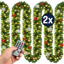 Weihnachtsgirlande 5m 2er-Set geschmückt inkl Fernbedienung Weihnachtsgirlande 5m 2er-Set geschmückt inkl Fernbedienung