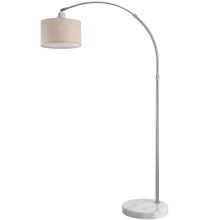 Design Bogenlampe Grau Leinen 150-175cm verstellbar Design Bogenlampe Grau Leinen 150-175cm verstellbar