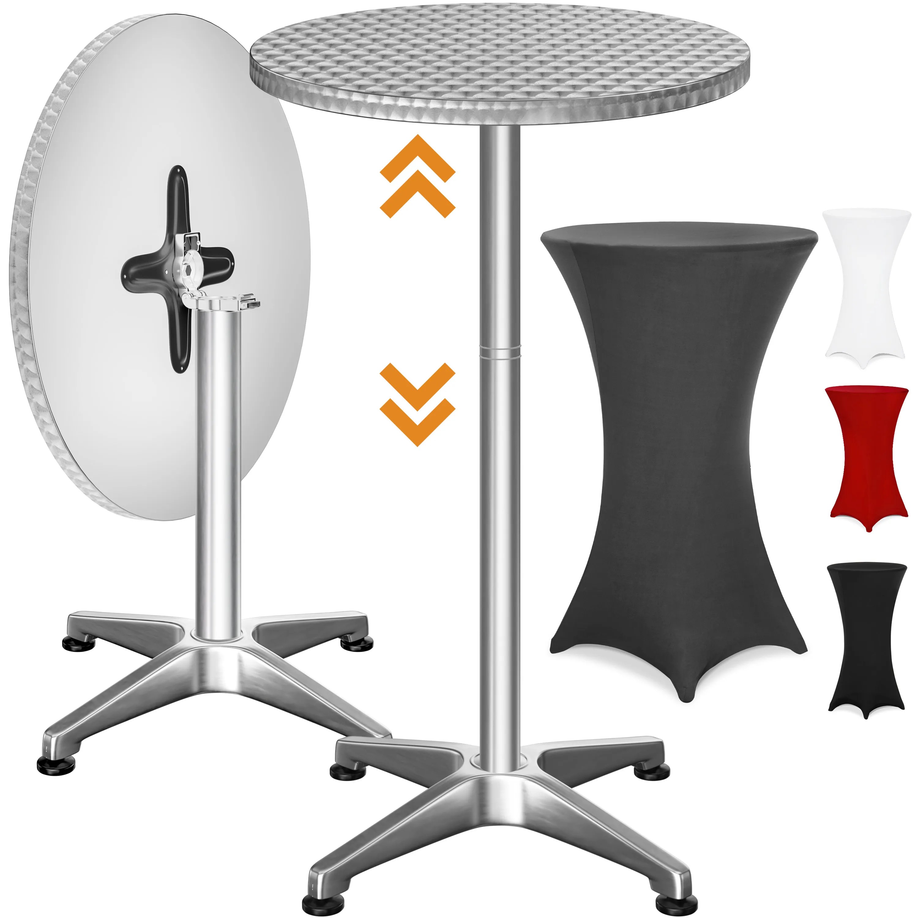 Stehtisch Silber 115x60cm + Husse Anthrazit Ø60cm Stehtisch Silber 115x60cm + Husse Anthrazit Ø60cm