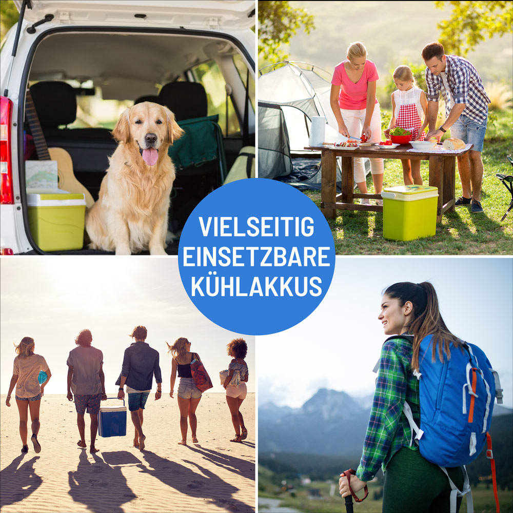 Kühlakkus 6er-Set Blau 16,5x11x1,5cm – Bild 2