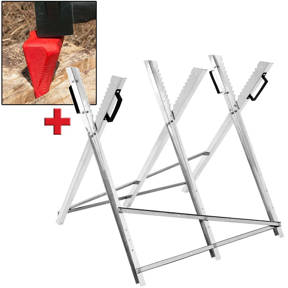 Arbeitsbock Metall + Spaltkeil Rot Karbonstahl Arbeitsbock Metall + Spaltkeil Rot Karbonstahl