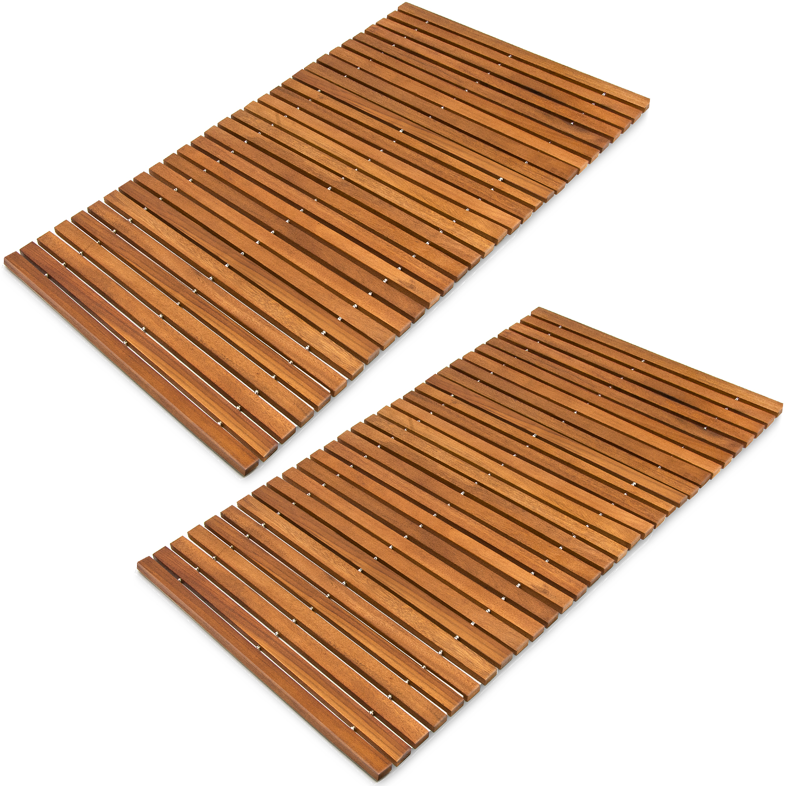 Badematte 2er-Set 76x50cm Akazie FSC®-zertifiziert – Bild 2