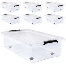 Aufbewahrungsbox 6er-Set Transparent 60x40x17cm 30L stapelbar Aufbewahrungsbox 6er-Set Transparent 60x40x17cm 30L stapelbar