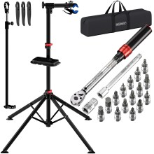 Fahrrad-Montageständer bis 30kg + Drehmomentschlüssel-Set 18-tlg Fahrrad-Montageständer bis 30kg + Drehmomentschlüssel-Set 18-tlg