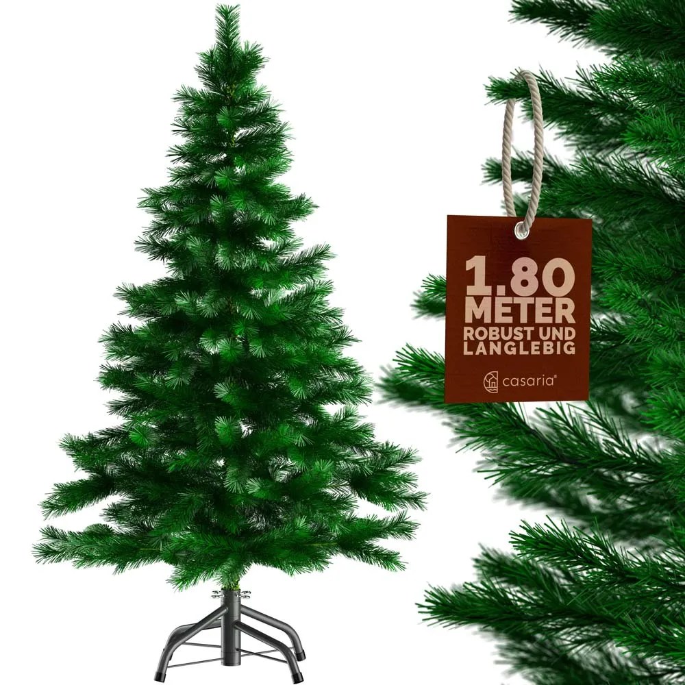 Künstlicher Weihnachtsbaum 180cm PVC realistische Optik mit Metallständer Künstlicher Weihnachtsbaum 180cm PVC realistische Optik mit Metallständer