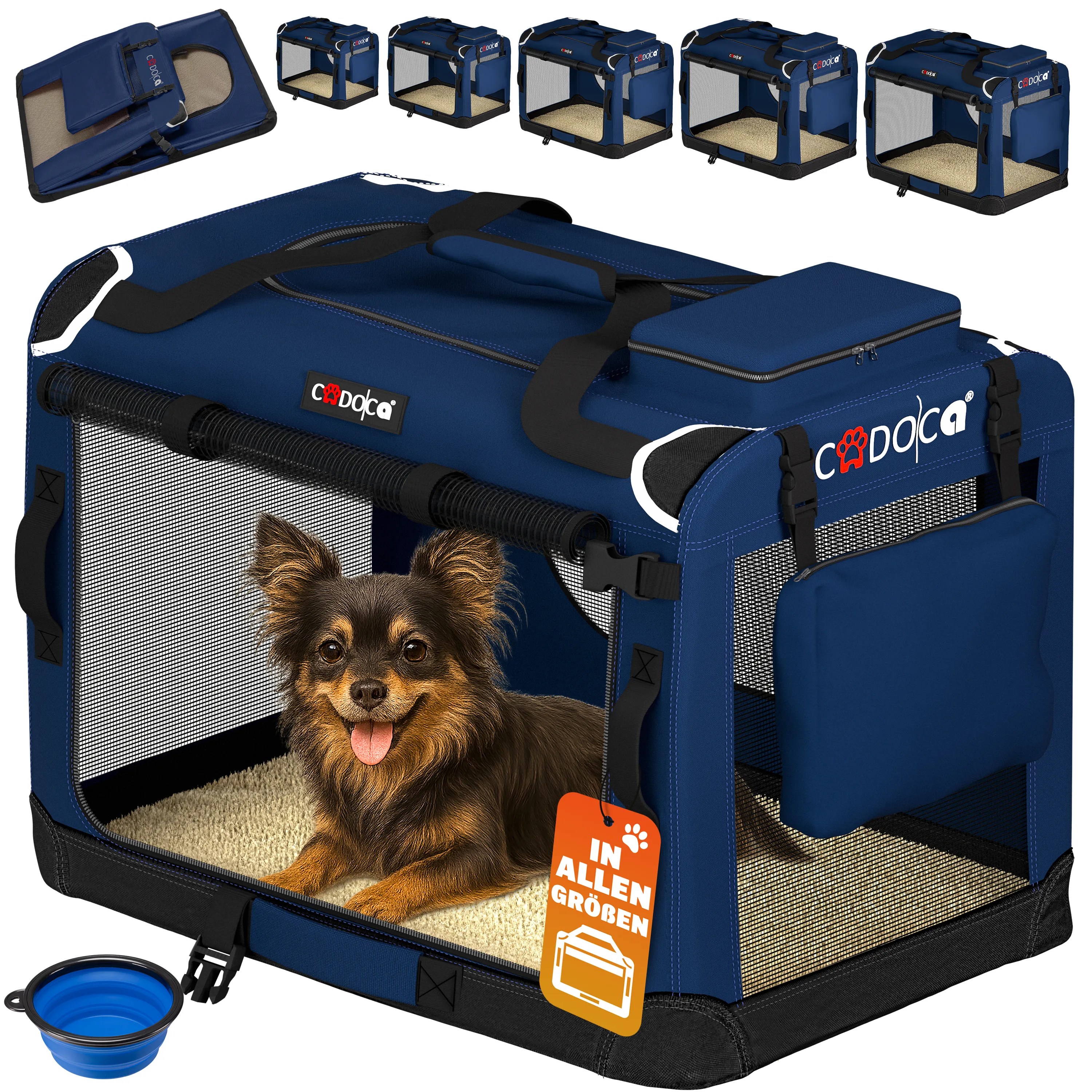 Hundebox faltbar S 50x34x36cm Blau Hundebox faltbar S 50x34x36cm Blau