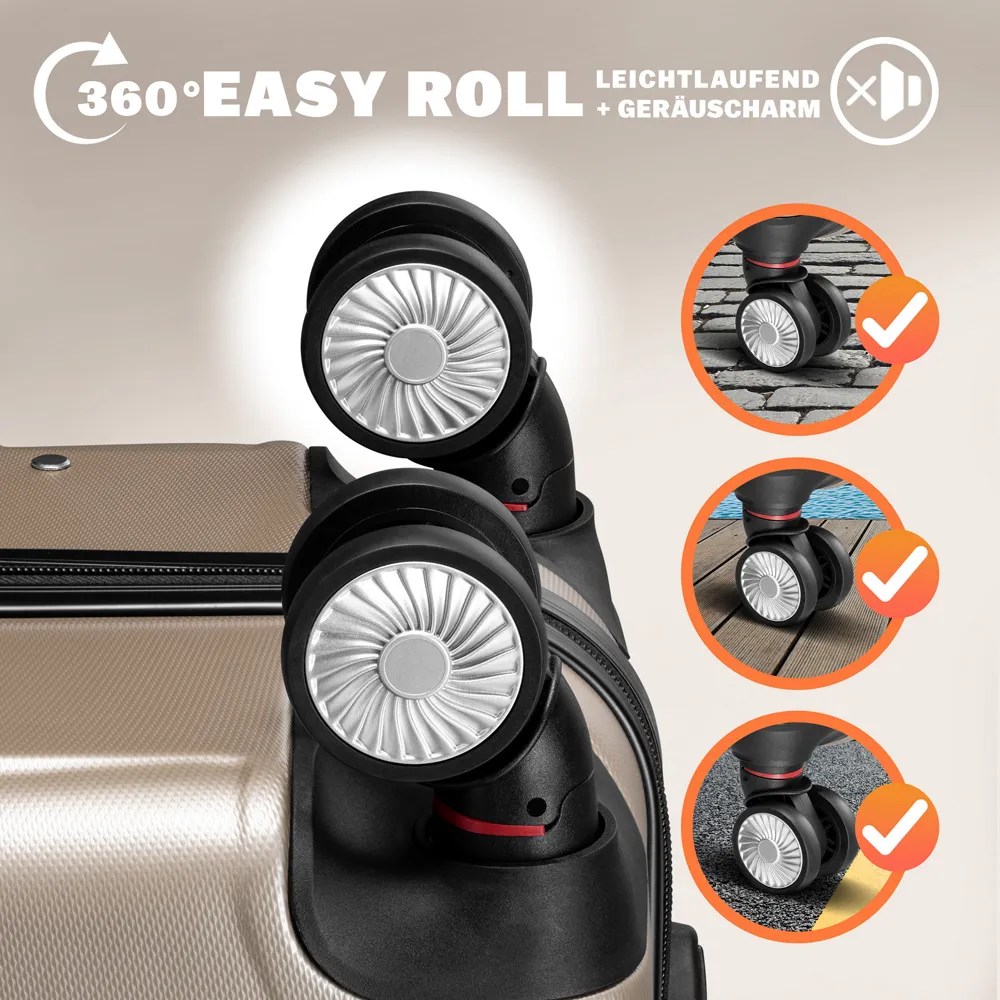 Hartschalenkoffer-Set Exopack 3-tlg Champagner ABS – Bild 2