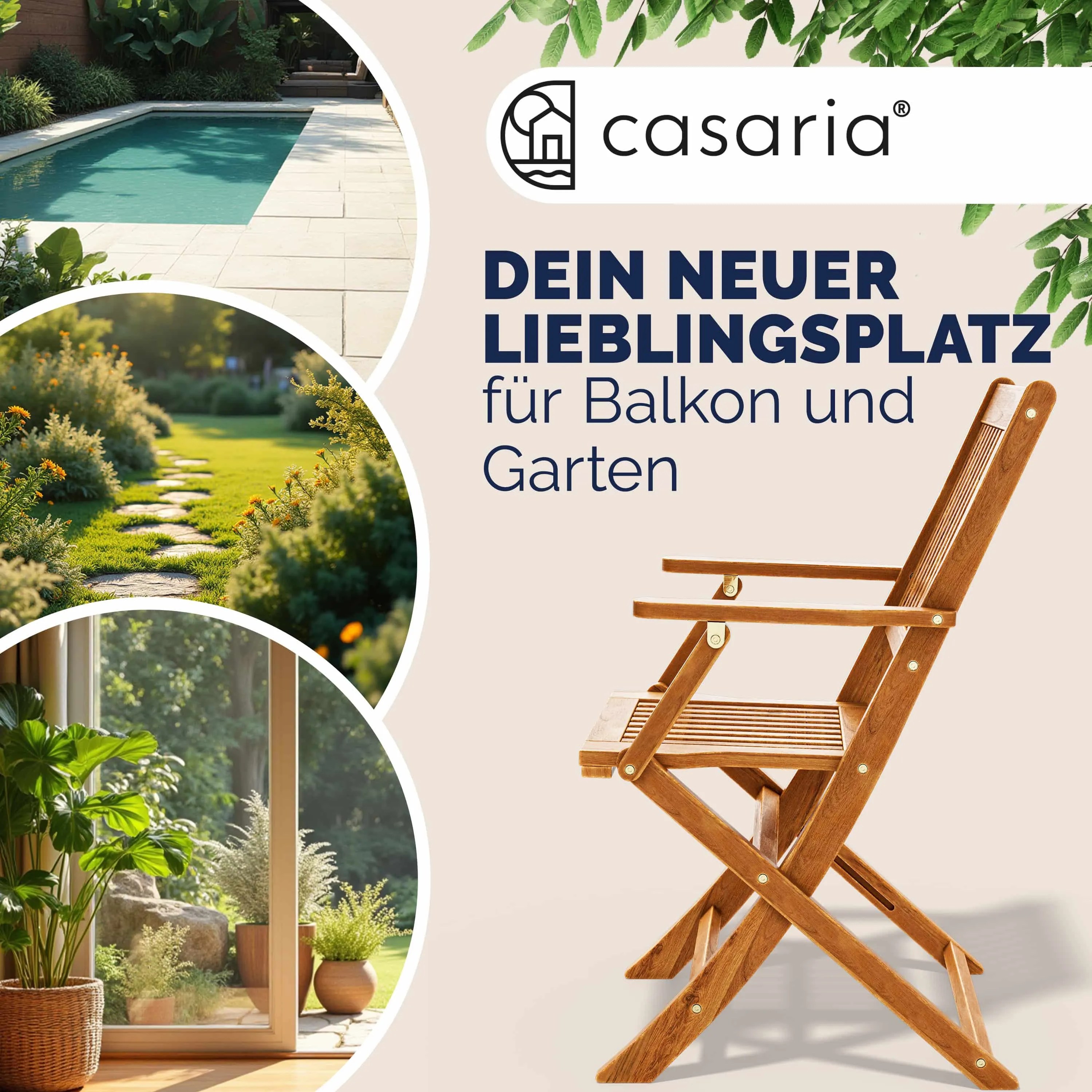 Gartenstuhl Sydney 2er-Set Akazie FSC®-zertifiziert – Bild 2