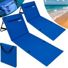 Strandmatte 2er-Set Blau 158x56x46cm gepolstert Strandmatte 2er-Set Blau 158x56x46cm gepolstert