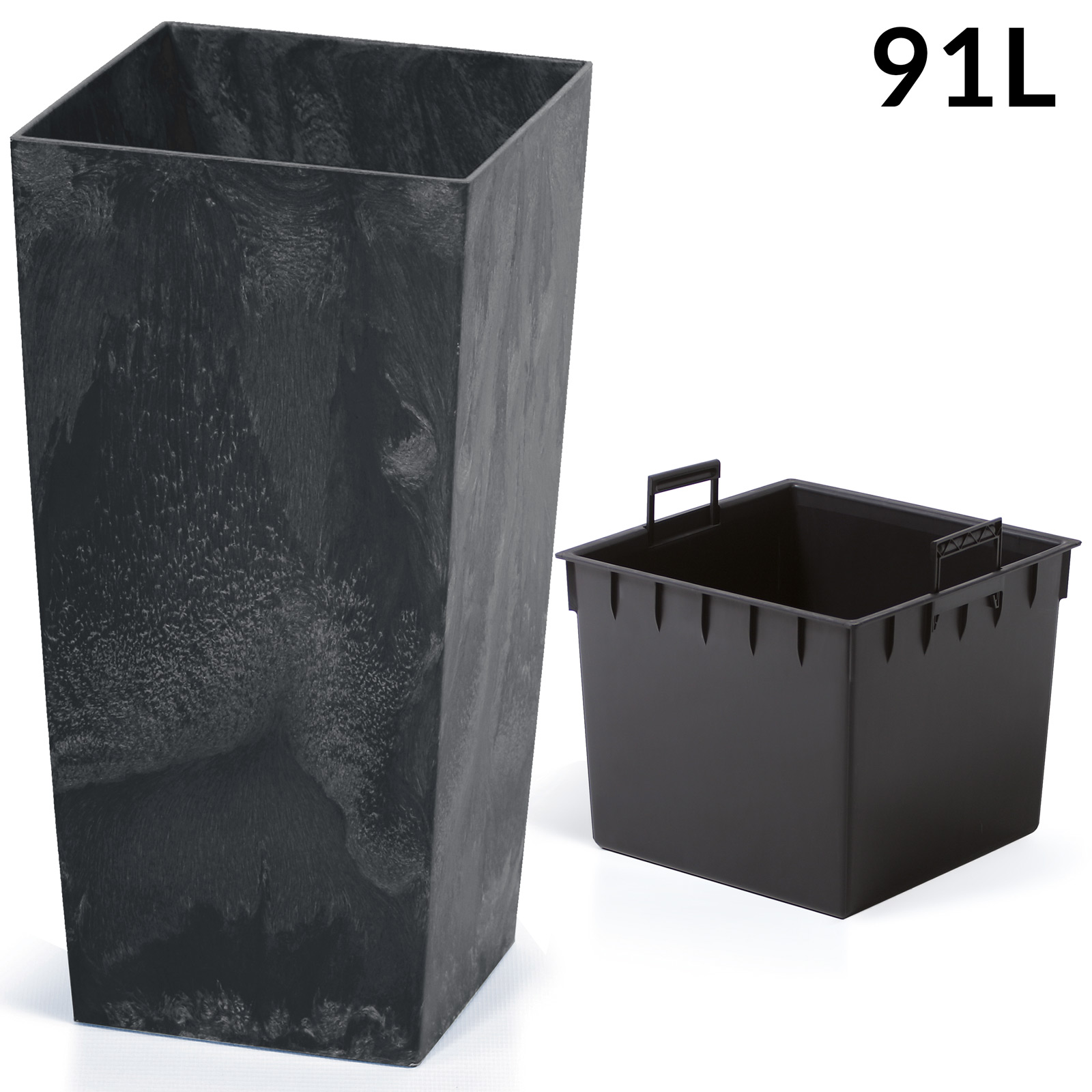 Blumentopf Betonoptik Anthrazit 91L – Bild 2
