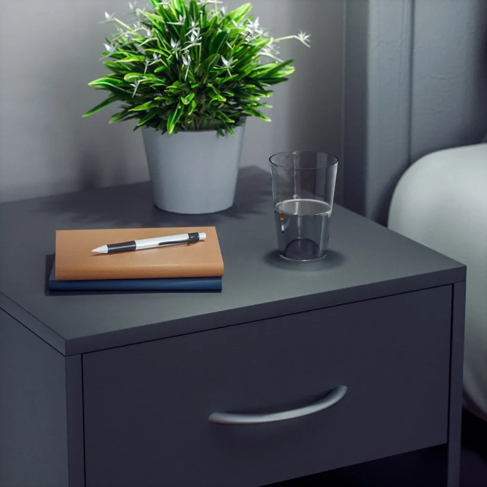 Nachttisch Kiel 2er-Set Anthrazit 41x39x28cm – Bild 2