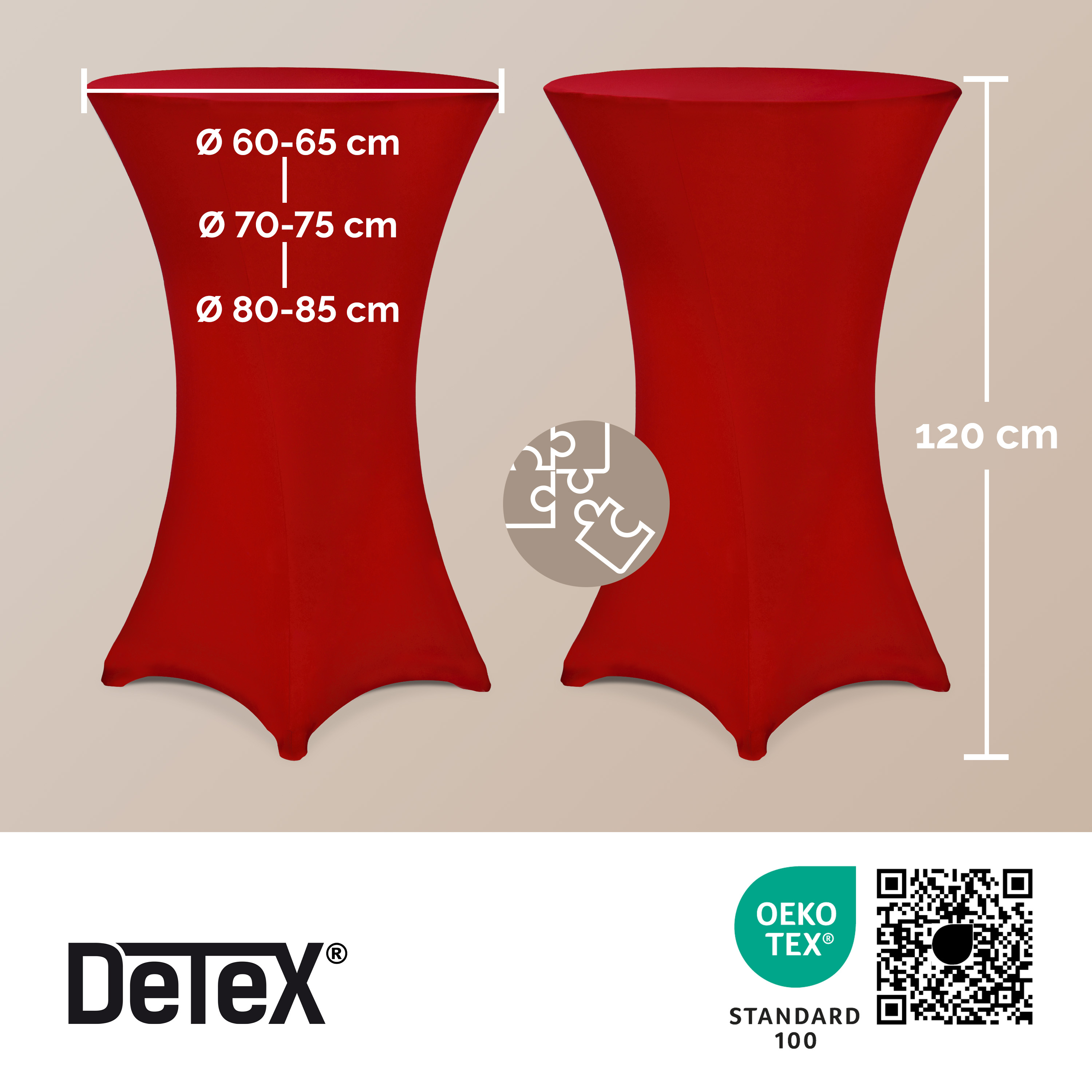 Stehtischhusse 5er-Set Bordeaux Ø60cm – Bild 2