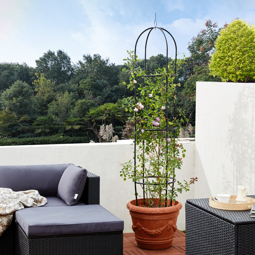 Rosensäule 6er-Set Schwarz 200x40cm – Bild 2