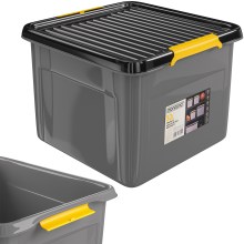 Aufbewahrungsbox Grau/Anthrazit 39x39x26cm stapelbar Aufbewahrungsbox Grau/Anthrazit 39x39x26cm stapelbar