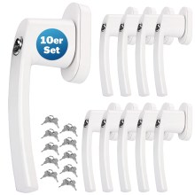 Fenstergriff 10er-Set Weiß abschließbar Fenstergriff 10er-Set Weiß abschließbar
