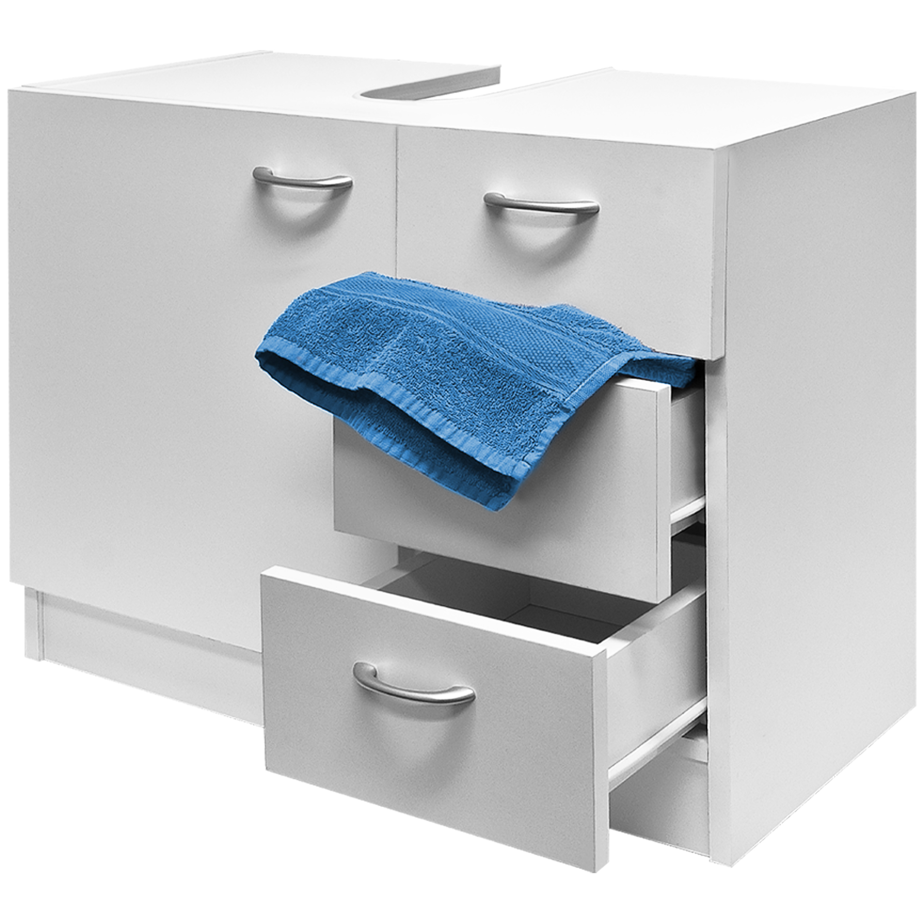 Waschbeckenunterschrank Neapel Weiß 63x54x30cm – Bild 2