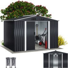 Geräteschuppen Anthrazit-Metallic 260x205x180 verzinkt wetterfest mit Fundament und Haken Geräteschuppen Anthrazit-Metallic 260x205x180 verzinkt wetterfest mit Fundament und Haken