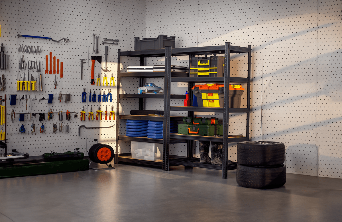 Schwerlastregal Premium 2er-Set Schwarz 180x90x40cm – Bild 2