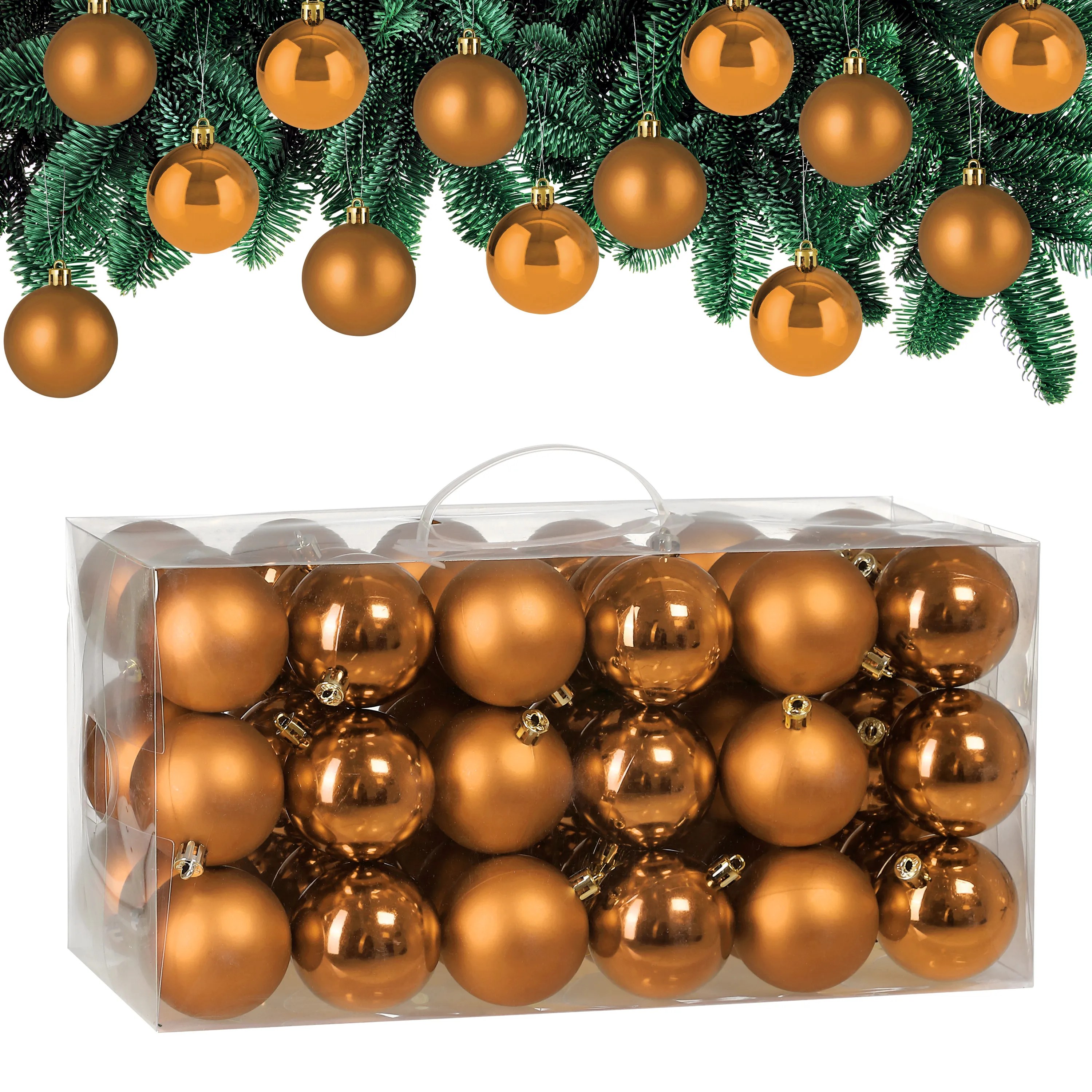 Weihnachtskugeln Kupfer 54-tlg in matt & glänzend Weihnachtskugeln Kupfer 54-tlg in matt & glänzend