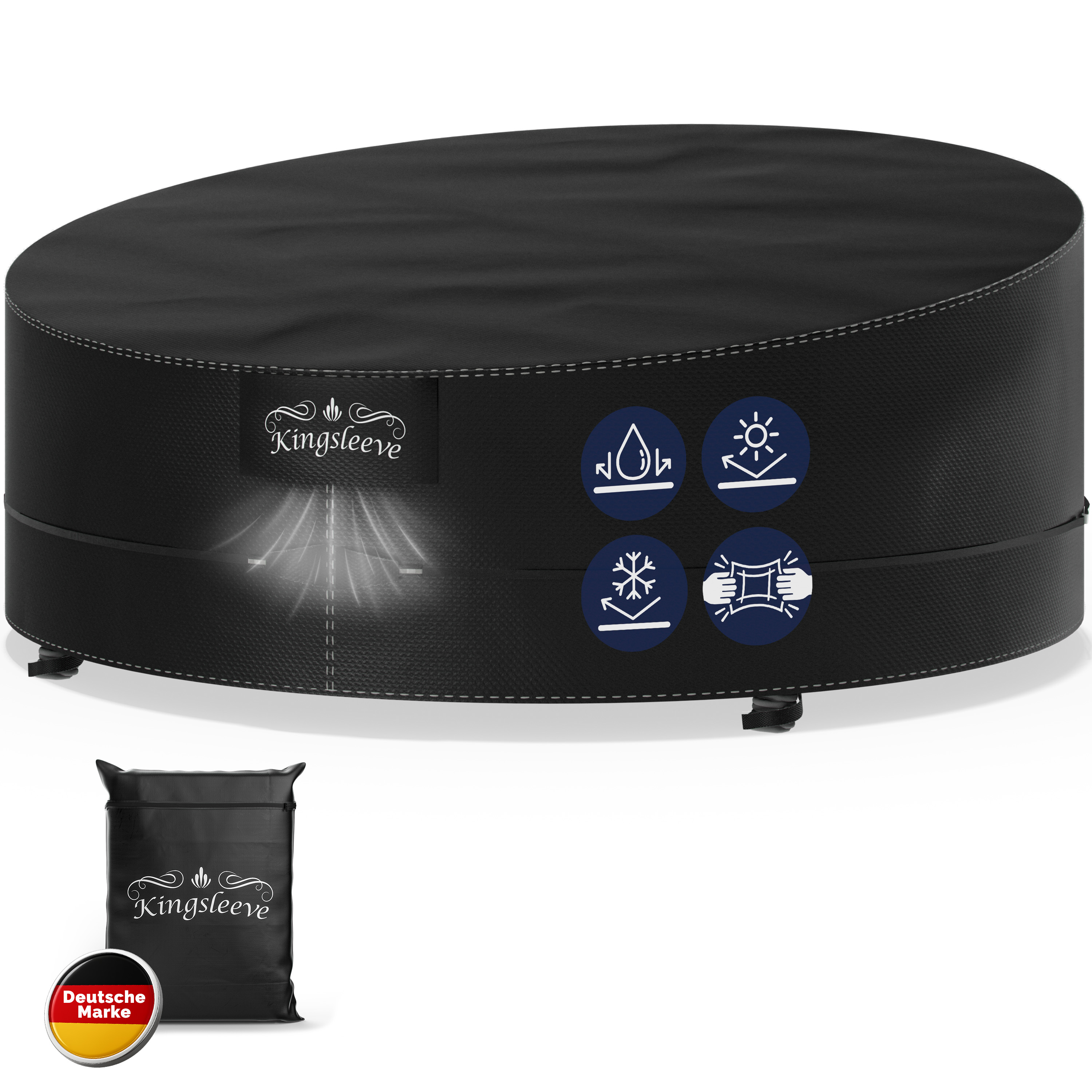 Abdeckplane Sonneninsel Anthrazit Ø190x90/50cm 9100mm Wassersäule – Bild 2