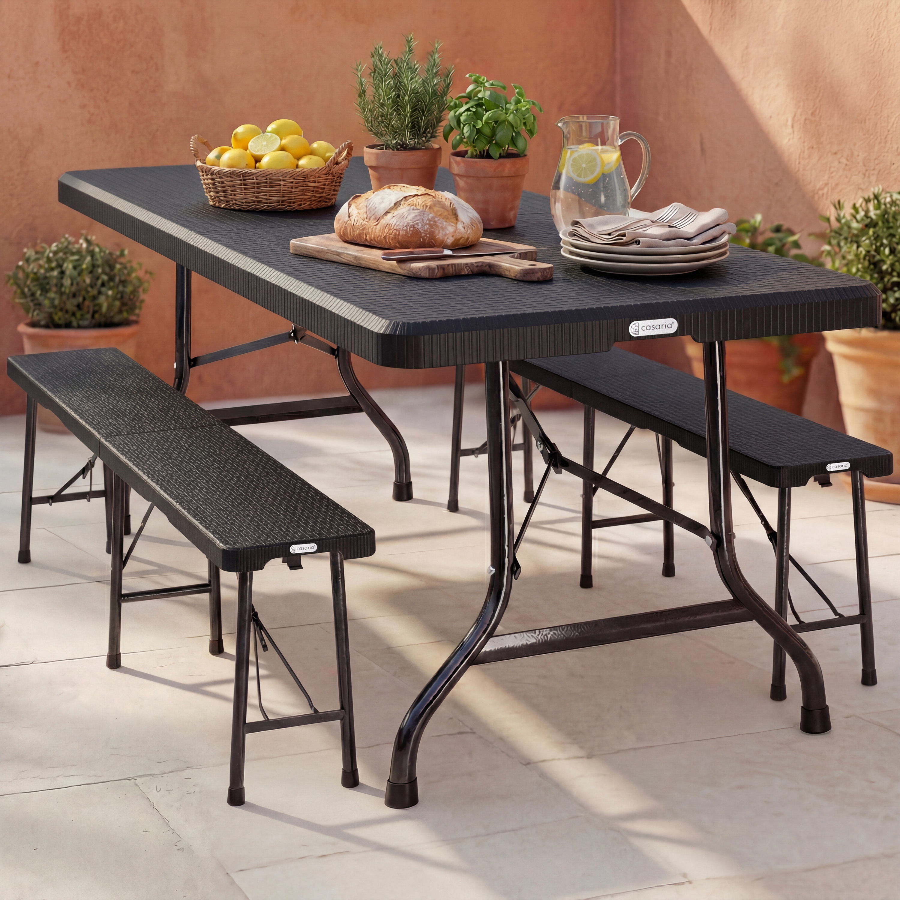 Bierzeltgarnitur Malmö 3-tlg Schwarz – Bild 2