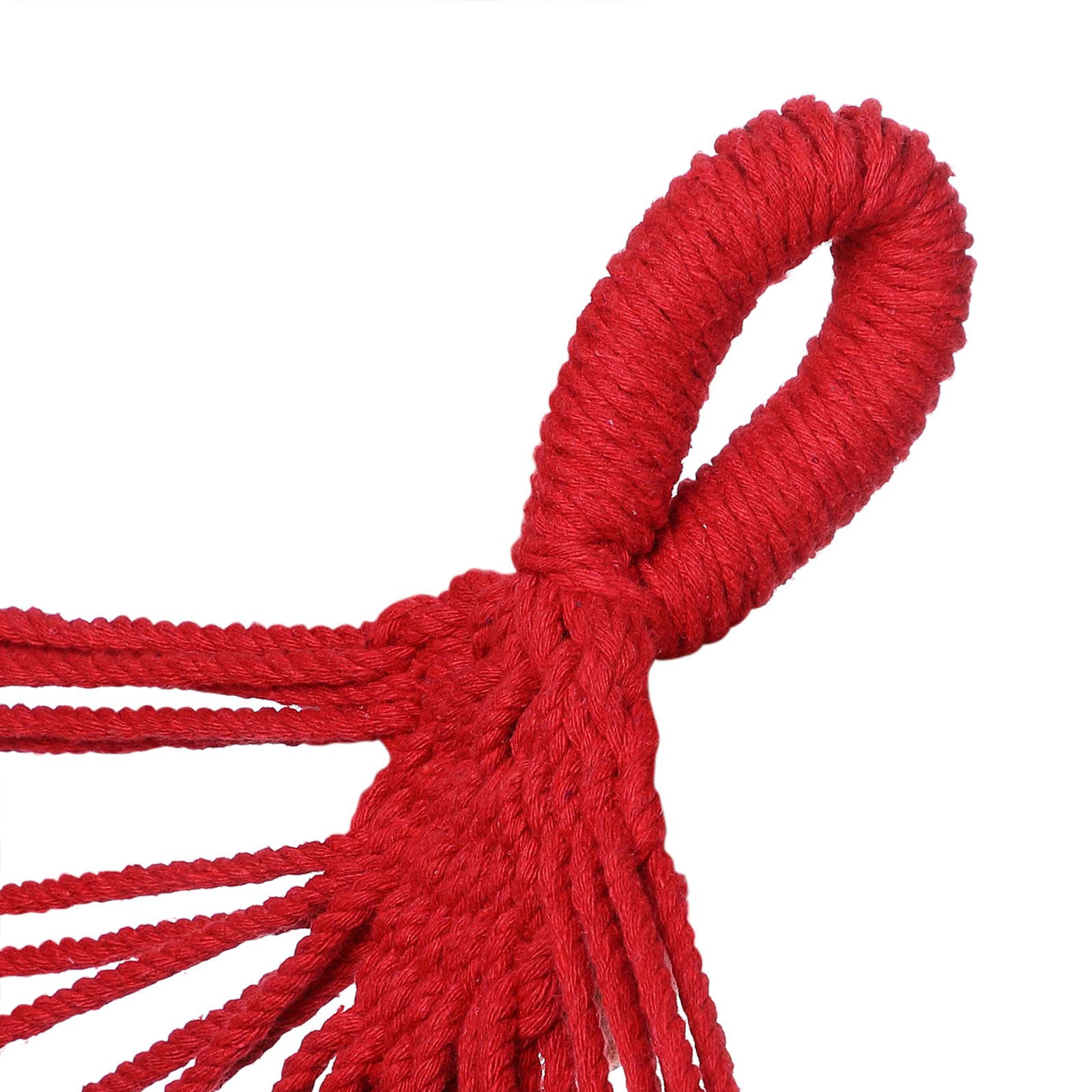 Hängematte Rot 320x150cm mit Fransen – Bild 2