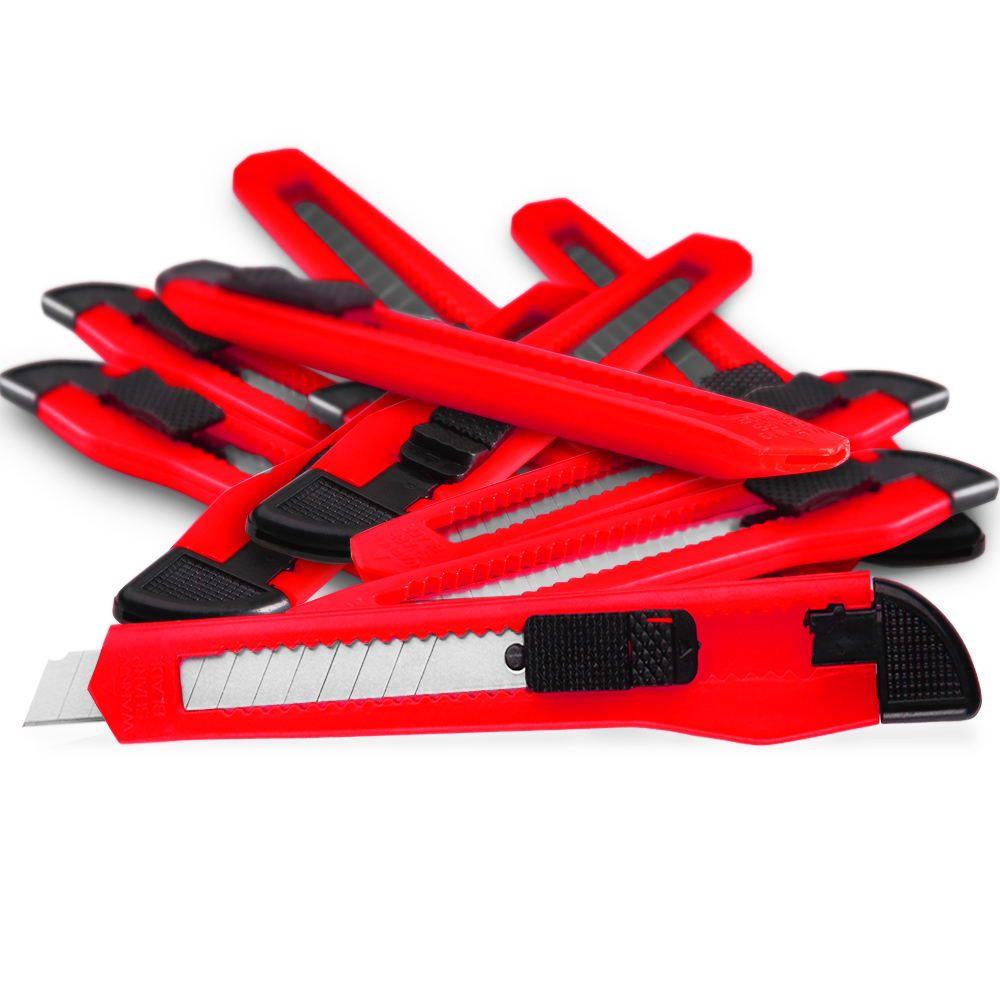 Cuttermesser 50er-Set Rot mit Abbrechklingen – Bild 2