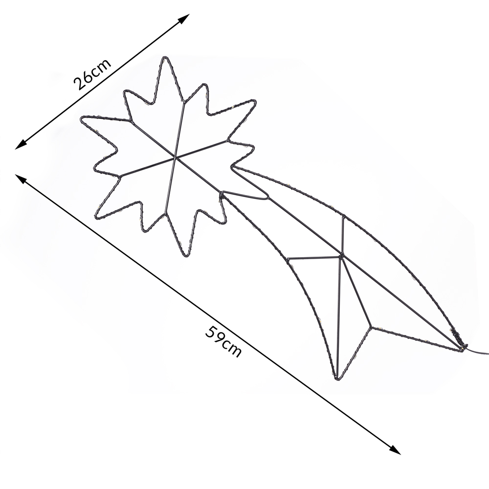LED Sternschnuppe Weihnachten Metall inkl Timer – Bild 2