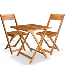 Garten-Sitzgruppe 3-tlg Akazienholz klappbar Garten-Sitzgruppe 3-tlg Akazienholz klappbar