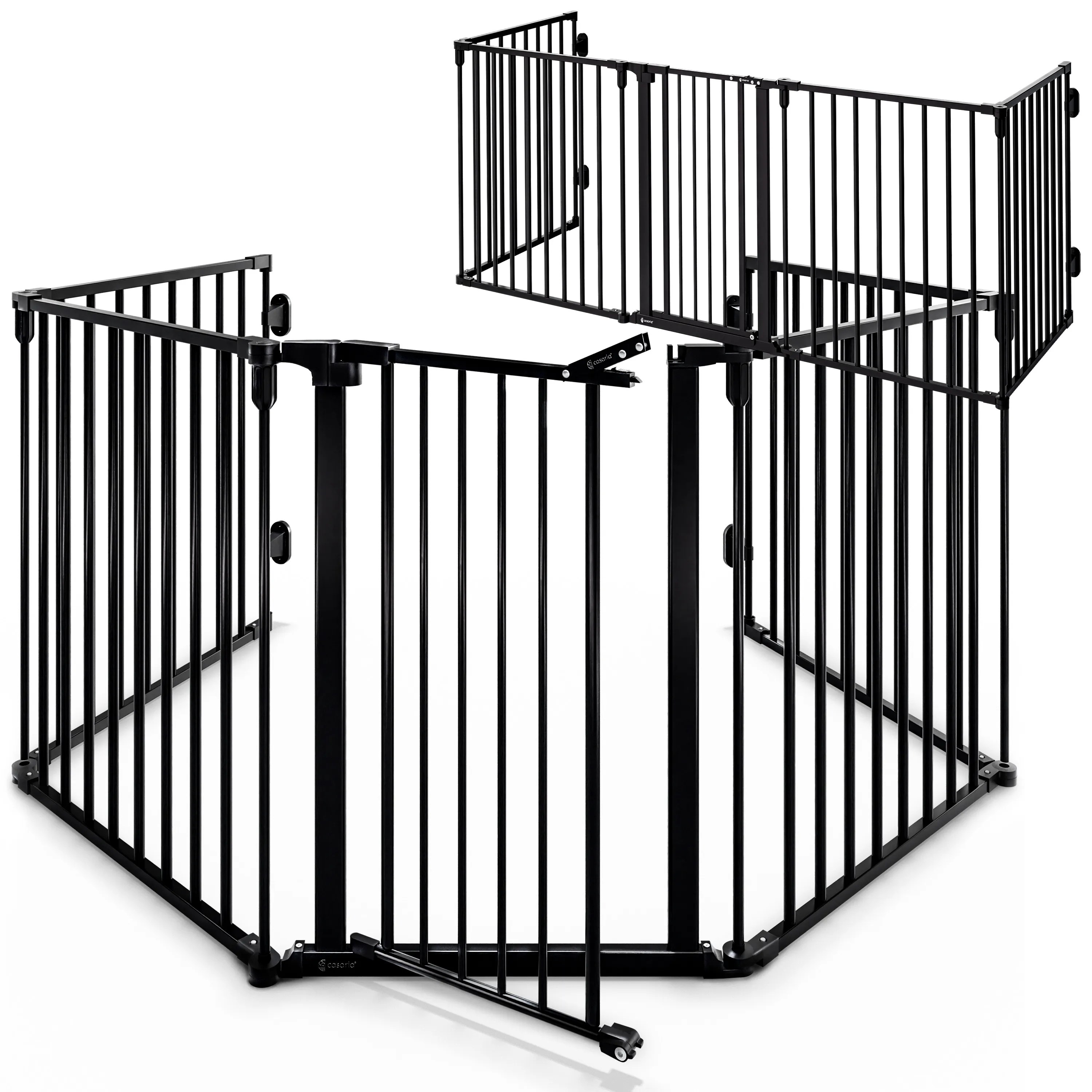 Kaminschutzgitter 2er-Set Schwarz Stahl 306x76,5cm Kaminschutzgitter 2er-Set Schwarz Stahl 306x76,5cm