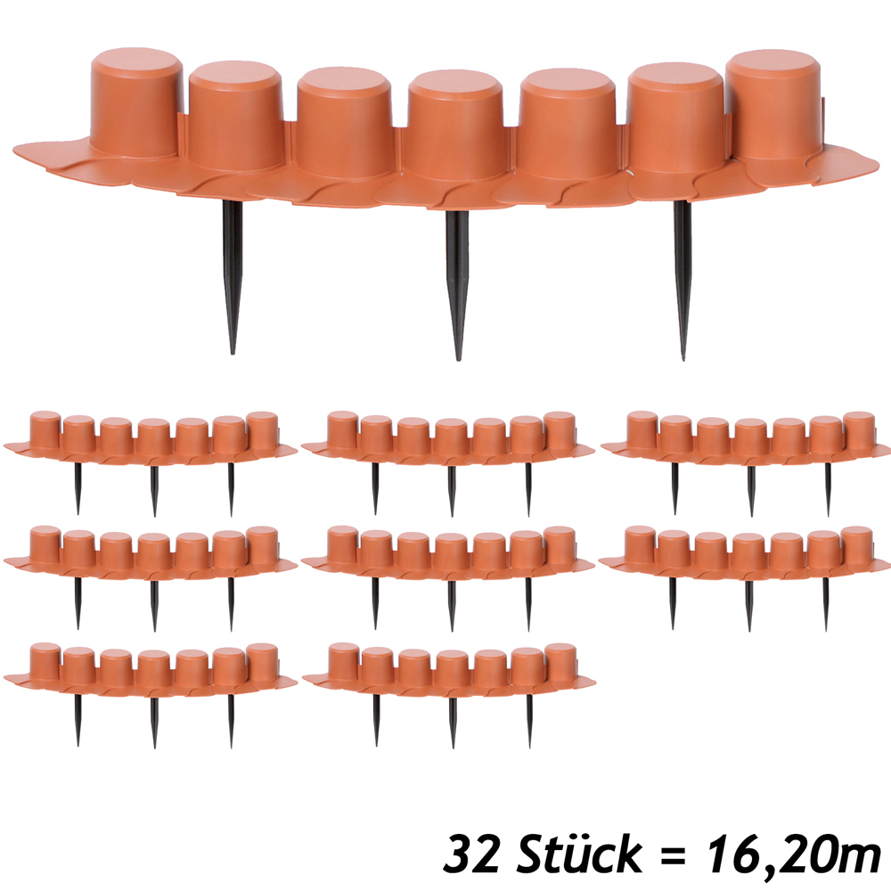 Beeteinfassung 4er-Set Terrakotta 16,2m – Bild 2