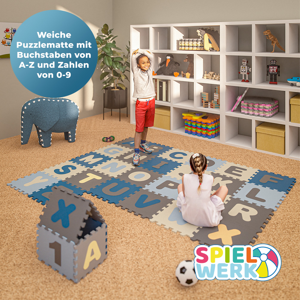 Puzzlematte 86-tlg Blau – Bild 2