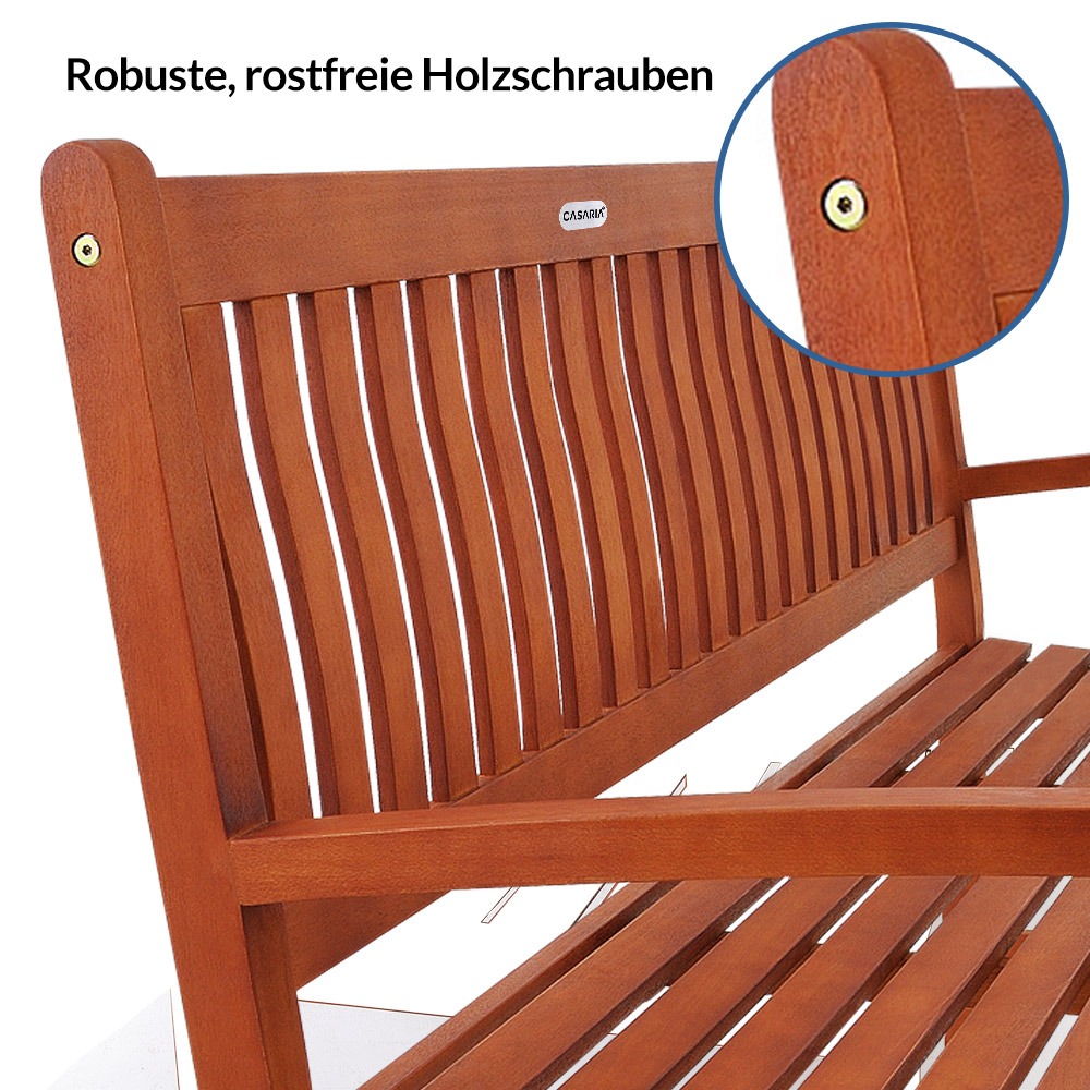 Gartenbank Maxima Eukalyptusholz FSC®-zertifiziert 152x55x92cm – Bild 2