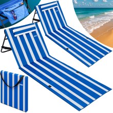 Strandmatte 2er-Set Blau/Weiß 158x56x46cm gepolstert Strandmatte 2er-Set Blau/Weiß 158x56x46cm gepolstert