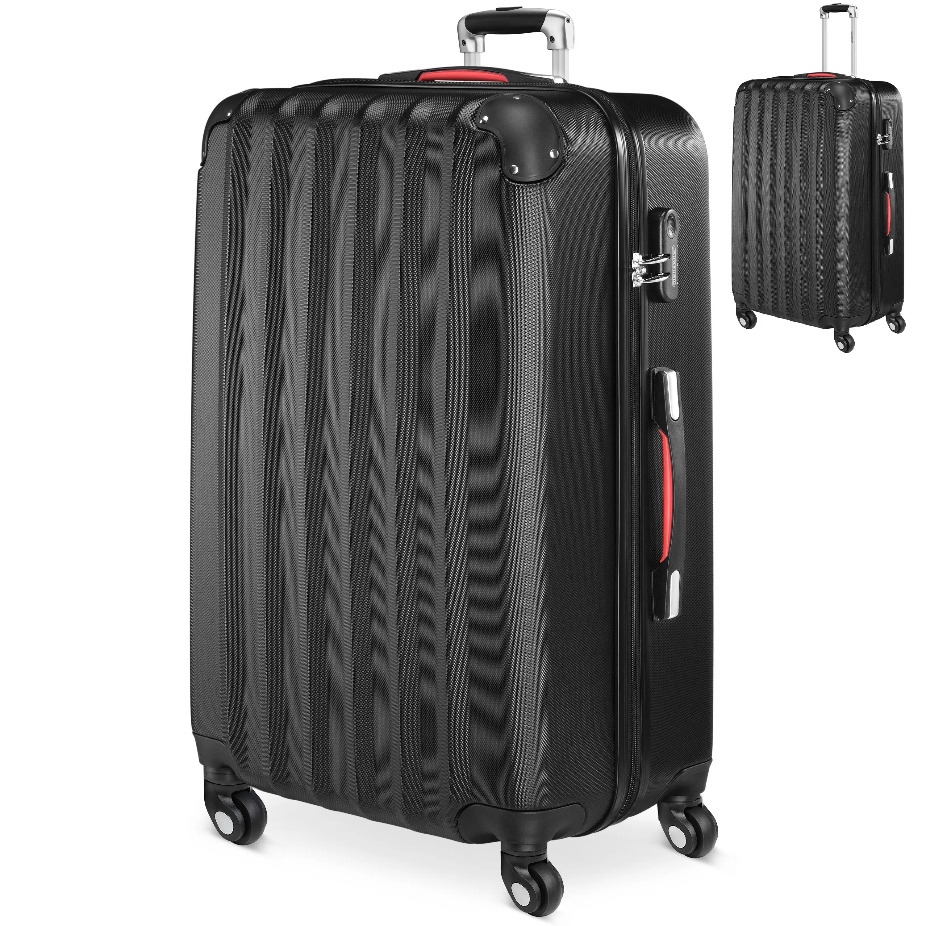 Hartschalenkoffer XL Rollen 360º Reisekoffer 90L Schwarz ABS Hartschalenkoffer XL Rollen 360º Reisekoffer 90L Schwarz ABS