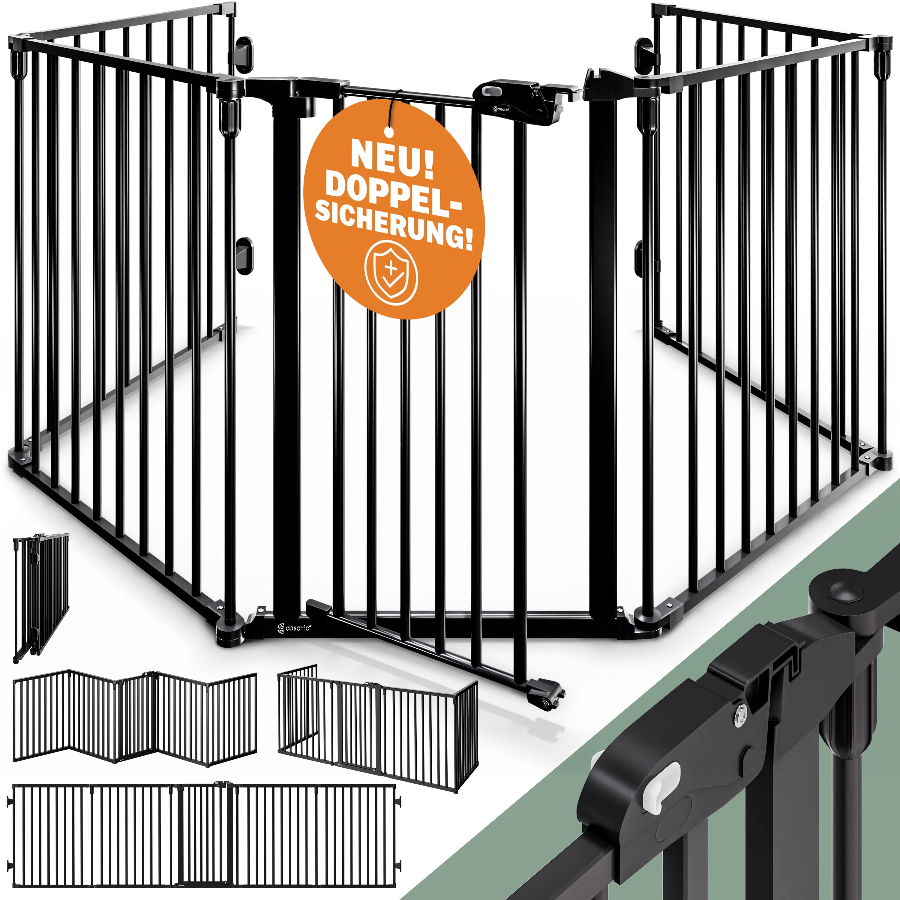 Kaminschutzgitter Schwarz Stahl 306x76,5cm Kaminschutzgitter Schwarz Stahl 306x76,5cm