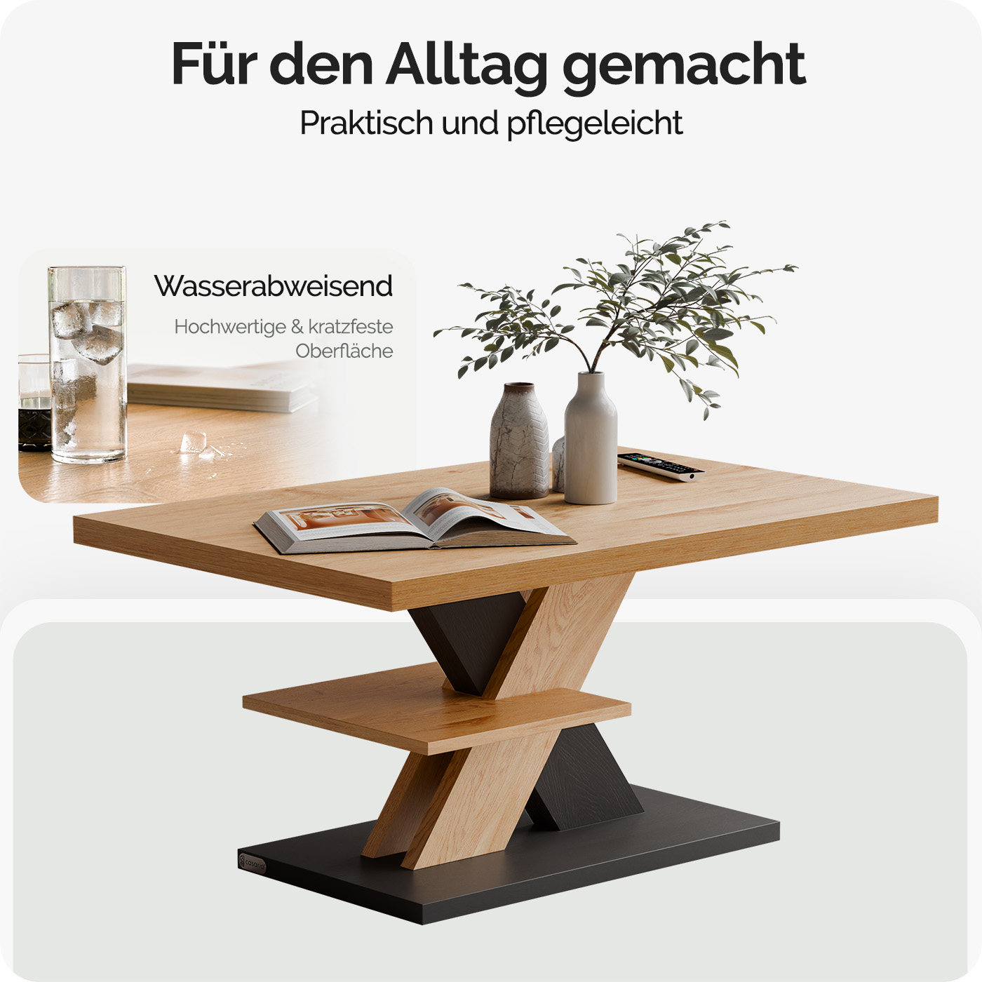 Couchtisch Detroit Holz/Grau 90x60x45cm – Bild 2
